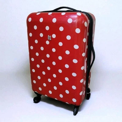 Equipaje IT 25" Expandible Spinner Equipaje Rígido Rojo Blanco Lunares Comprobado Foto 1 de 4