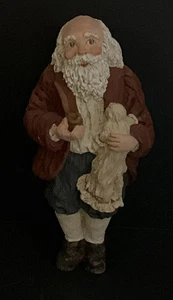 VTG  JUNE MCKENNA 1776 Santa Holding Doll And Pipe org. 30.00. Flatback 6” 1990 - Bild 1 von 4