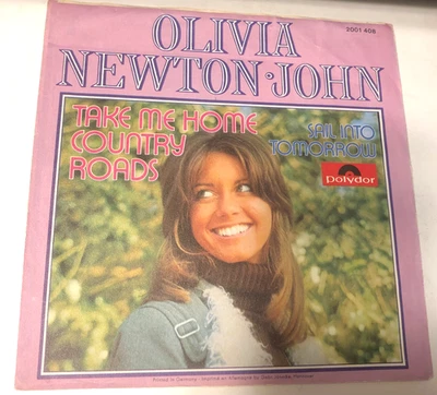Olivia Newton-John 7" 45 Record & Picture Sleeve German Imp Take Me Home Country - Image 1 of 4