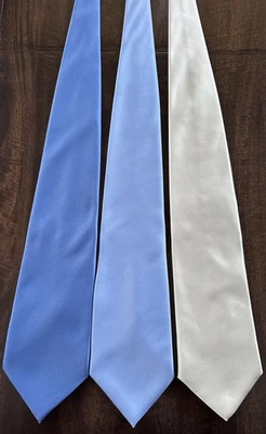 Lote de 3 gravatas Geoffrey Beene sólidas 100% seda e poliéster - Imagem 1 de 4