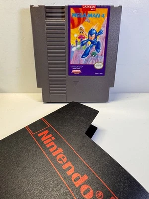 Mega Man 4 (Nintendo NES, 1992) Authentic. Tested. Nice Labels! - Image 1 of 4