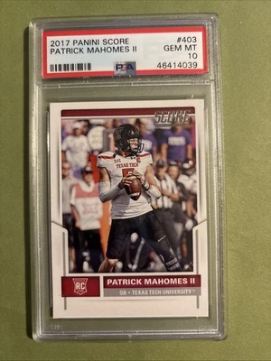 ПАТРИК МАХОМЕС дебютант RC PSA 10 GEM как новый 2017 оценка Panini No403 KC Chiefs - Изображение 1 из 3