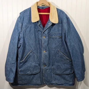 Vintage 90’s LL Bean Denim Barn Chore Coat Men’s XXL Blanket Lined Jacket - Bild 1 von 15