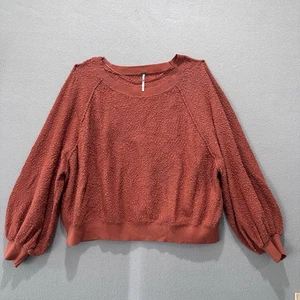 Suéter Grande Free People Found My Friend Bouclé Pullover Naranja Tejido Bobble - Imagen 1 de 7