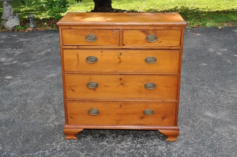 18th Century English Pine Chippendale Chest of Drawers Cover