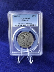1917-S OBVERSE MINT MARK WALKING LIBERTY HALF DOLLAR 50c *PCGS G4 GOOD* - Picture 1 of 4