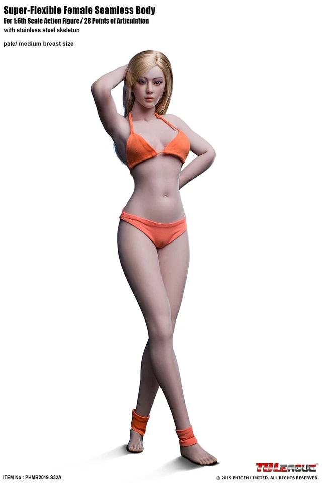 1/6 TBLeague S32A Female Pale Body Mid Bust Flexible Seamless Figure