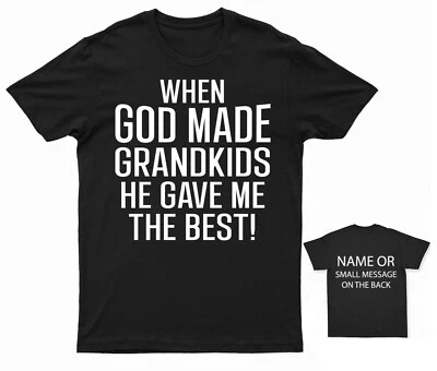 GILDAN When god made grandkids he gave me the best Grandad Grandma T-Shirt