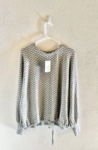 Como Blu Women’s Longsleeve Shirt Size Large Grey/White - Picture 1 of 3