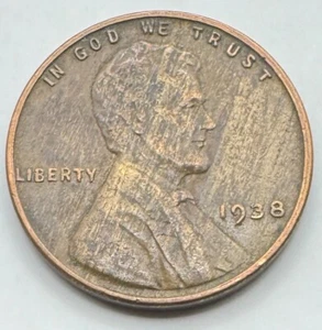 1938 Lincoln Wheat Cent - 1C -Woody - Wood Grain - Improper Alloy - No Reserve - Picture 1 of 4