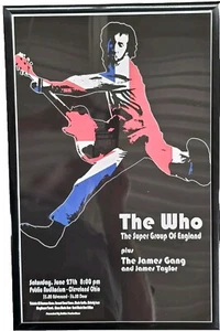 Póster de concierto The Who & James Gang 1970 Cleveland Public Hall - Imagen 1 de 2
