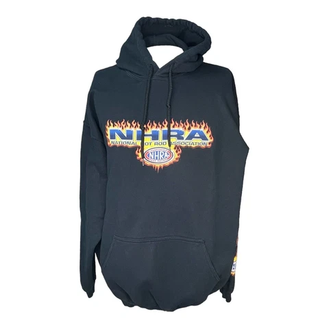 Gildan XL National Hot Rod Association NHRA - Black Hoodie Sweat Shirt Cover