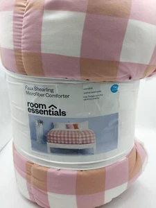 Room Essentials Faux Shearling Sherpa Microfiber Comforter Full/Queen Size - Picture 1 of 8