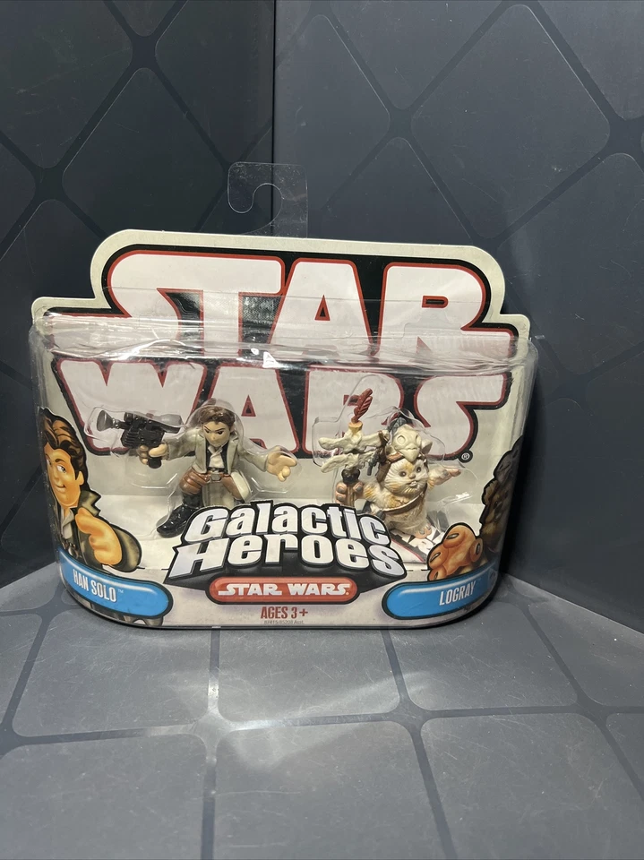 Star Wars Galactic Heroes Han Solo and Logray Ewok Hasbro 2007