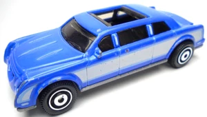 2015 MATCHBOX LIMOUSINE BLAU 1:64 DIECAST 3" LIMO CAR MIT WEISSEN STREIFEN - Bild 1 von 6
