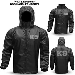 Security / Dog Handler Waterproof Rain Jacket Hooded Reflector Stickers Crew  - Picture 1 of 4