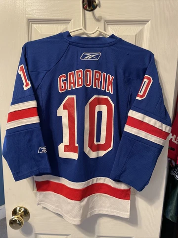 Marian Gaborik New York rangers hockey Reebok boys blue jersey size S/M Cover