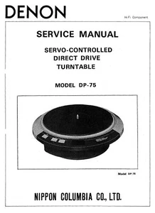 Manual de servicio instrucciones para Denon DP-75 - Imagen 1 de 1
