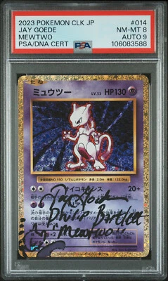 2023 Pokemon Japanese CLK JP Mewtwo Signed & Sketched Jay Goede PSA 8-9 Auto - Image 1 of 2