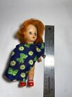 Vtg 8" Plastic Doll Hands & Legs Red Shoes Red Hair and a Poncho