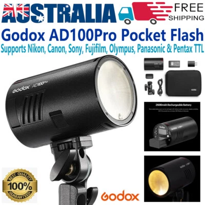 Godox AD100pro 2.4G Pocket Flash TTL Strobe HSS Camera Photo Speedlite LIght KIT - image 1 of 4