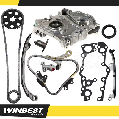 Kit de cadena de distribución para 94-04 Toyota Tacoma 4Runner T100 2,7 L 3RZFE cubierta de bomba de aceite Foto 1 de 4