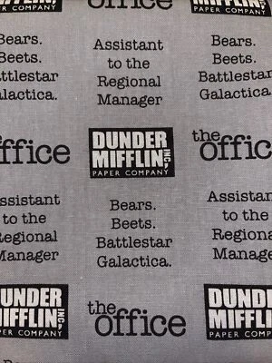 4 Fat Quarters of Cotton Fabric from "The Office" - Image 1 of 4