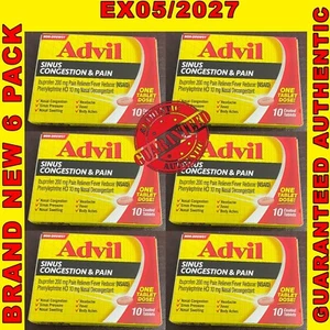 Advil Sinus Congestion & Pain, 10 Coated Tablets Each, EX05/2027 6PKS - Picture 1 of 1