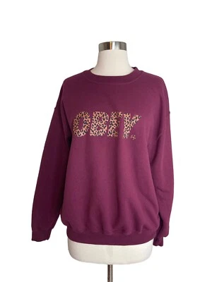 OBEY Women’s Burgundy Sweatshirt M Cheetah Logo Crew Neck Pullover - Image 1 of 4