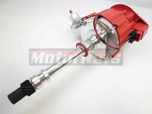 SBC BBC RED Flat Top HEI Ignition Distributor 50K Coil Fits ChevyPre 1987 350  - Picture 1 of 9