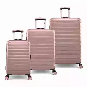 iFLY Fibertech 3 Piece Hard Case Expandable Luggage Set, Rose Gold 56/66/76cm - Picture 1 of 18