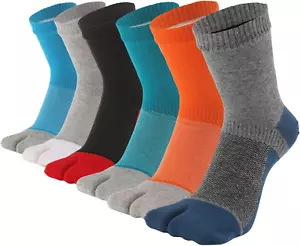 Men's Tabi Socks Flip Flop Split Big Two Toe Crew Athletic Geta Cotton Women ... - Picture 1 of 9