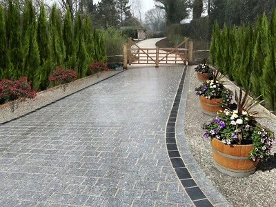 Natural Silver granite 50mm Driveway setts paving edging block paving ✅ Cobbles - Image 1 of 4