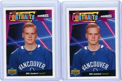 (2)2020-21 Upper Deck Series 2 Olli Juolevi Rookie Portrait Vancouver Canucks - Image 1 of 2