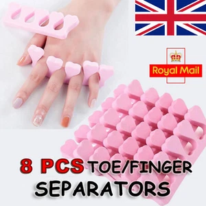 8 Toe Separators Manicure Pedicure Finger Nail Art Soft Foam Sponge Hands UK Toe - Picture 1 of 11