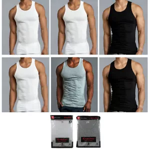 6 Mens Tank Top Muscle Gym Sleeveless Plain T-Shirts Tee A-Shirt 100% Cotton Med - Picture 1 of 1