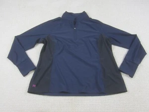 Ruby Ribbon Jacket Womens XL Blue Black 1/4 Zip Pullover Nylon Spandex LS - Picture 1 of 9