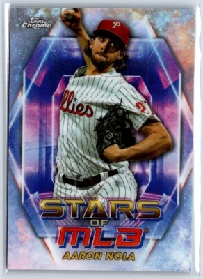 2023 Topps Chrome Update Aaron Nola Stars of MLB SMLBC-86 - Image 1 of 2