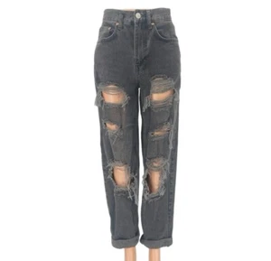 BDG Mom High Rise Distressed Black Jeans 29W - Bild 1 von 3