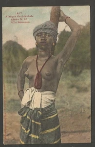 Senegal Fortier Postcard Dakar Fille Soussou Beautiful Native Woman Semi Nude - Picture 1 of 2