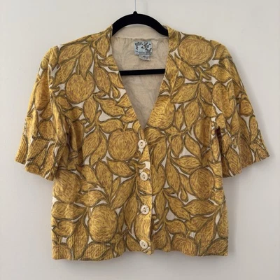 Suéter Cárdigan Anthropologie Tabitha Ciruela Dorada Talla Extra Pequeña XS Cuello en V Foto 1 de 4