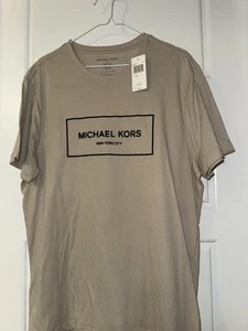 Michael Kors Men's Short Sleeves T-Shirt Dune Crew Neck Logo Size Large- NWT $59 - Picture 1 of 4