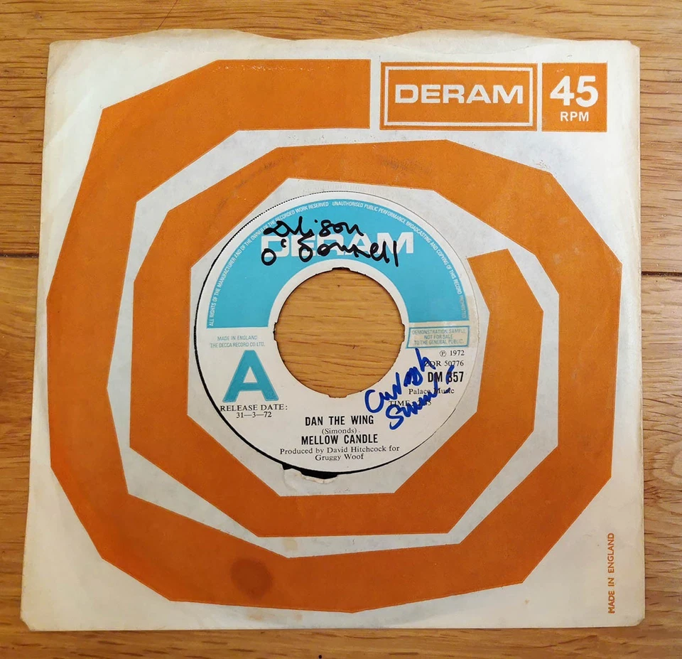 Mellow Candle - Dan The Wing Promo 7" - SIGNED X 2 - Image 1 of 2