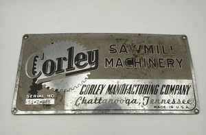 Corley Sawmill Machinery, Corley Manufacturing Co. Chattanooga Tennessee Vintage - Afbeelding 1 van 8