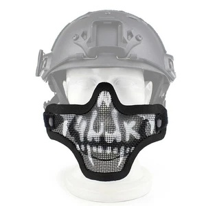 1*Half Face Skull Mask For Real CS Field Protection Mask Halloween Horror Props - Picture 1 of 11