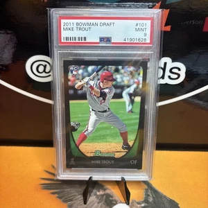 2011 Bowman Draft Picks & Prospects Mike Trout RC Rookie #101 Angels PSA 9 - Picture 1 of 2