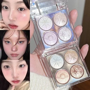 Eye Shadow Palette Glitter Pearly Eyeshadow Highlights Sparkling Makeup 4Colors - Picture 1 of 25