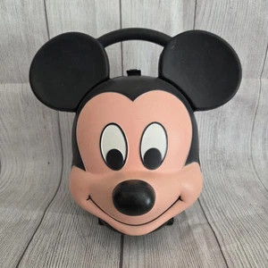 Walt Disney Vintage Mickey Mouse Head Plastic Lunch Kit Box Aladdin Industries - Picture 1 of 9