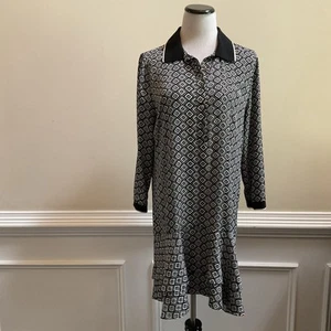 Dianne Von Furstenberg Samuella Silk Shirt Dress Collared Ruffle Hem Size 12 - Picture 1 of 7