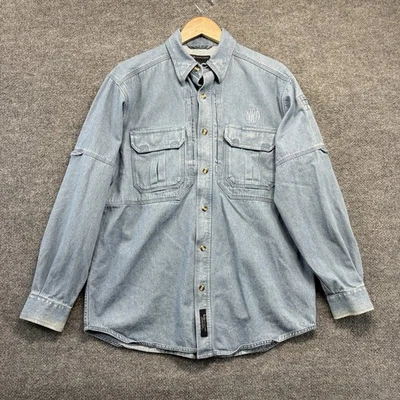 5.11 Tactical Denim Shirt Men M NRA Logo Vented Back Mesh Lined Range Instructor - Image 1 of 4